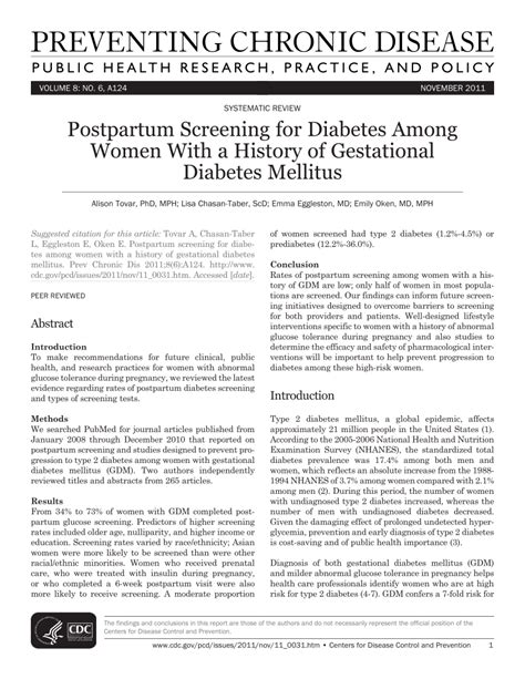 Diabet Mellitus și perioada postpartum